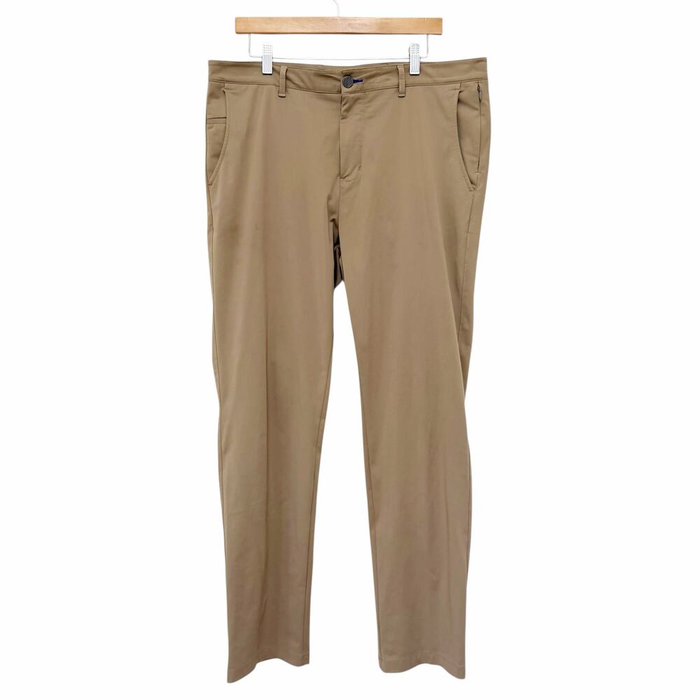 Twillory Tan Performance Tailored Fit Flat Front Golf Pants Sz 36x32